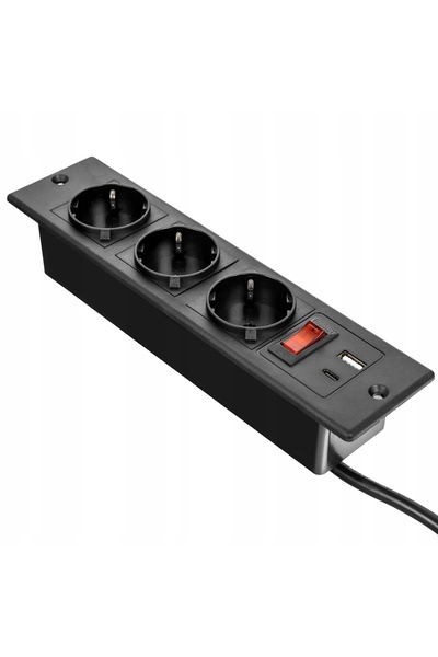 Spacetronik Prelungitor de masă cu 5 prize, 2x USB, 3x 250V