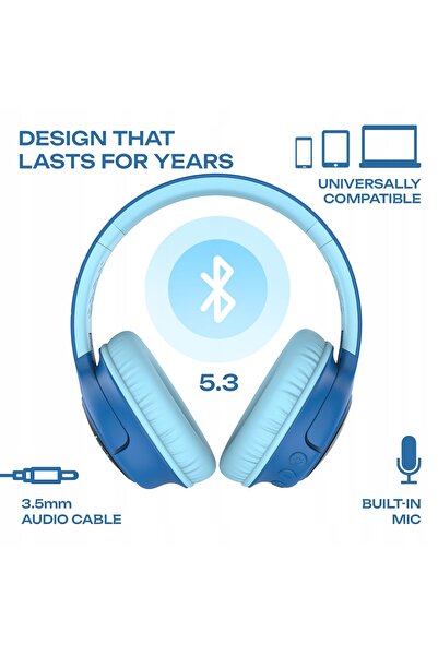 NO BRAND POWERLOCUS Bobo Kids Căști Over-Ear Albastru-Negru