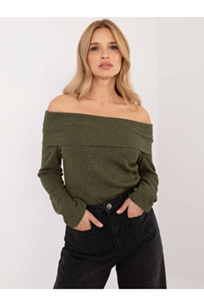 Italy Moda Γυναικείο Πουλόβερ, ITALY MODA, Βισκόζη, Μακρυμάνικο, Χακί, μοντέλ...