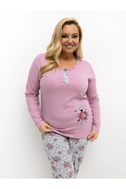 Forever Pink Women's Pajamas, Forever Pink, Cotton, Long Sleeve, Dark Pink, m...