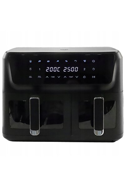 adler Friteuză cu aer cald, fără ulei, cu două compartimente, 11L, 2700W, 8 p...