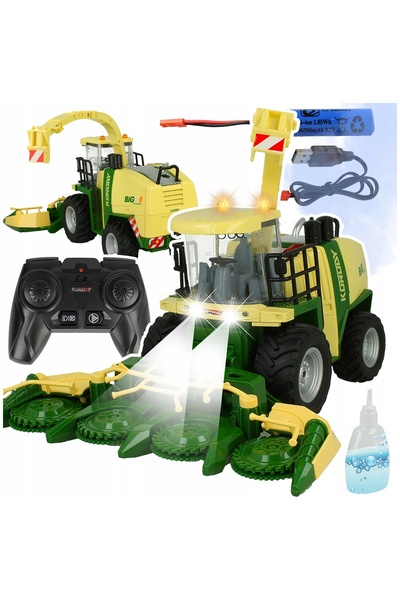 Stator Jucărie Combină Agricolă Telecomandată, Pilot 2.4GHz, Fum și Lumini