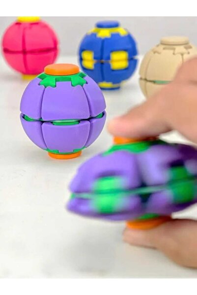 Generic Press to Spin Stress Relief Bal, Fidget Toy Ball with Dual-Button Con...