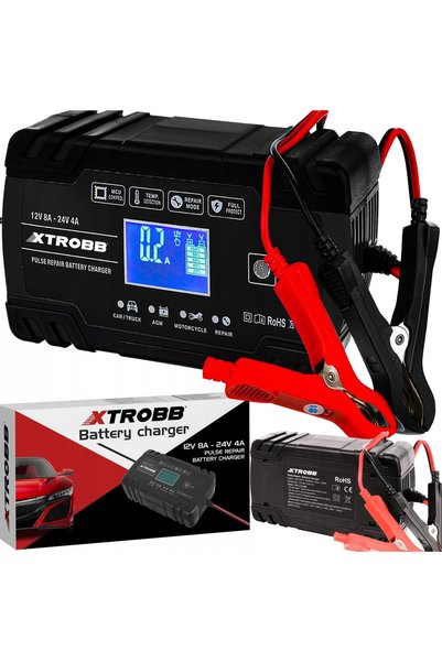 Xtrobb ÎNCĂRCĂTOR DE ACUMULATOR CU ECRAN LCD 12V 24V 8A, FUNCȚIE DE REPARARE ...