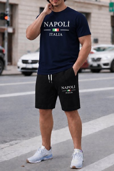 SILATU Unisex Napoli Printed Shorts T-Shirt Set