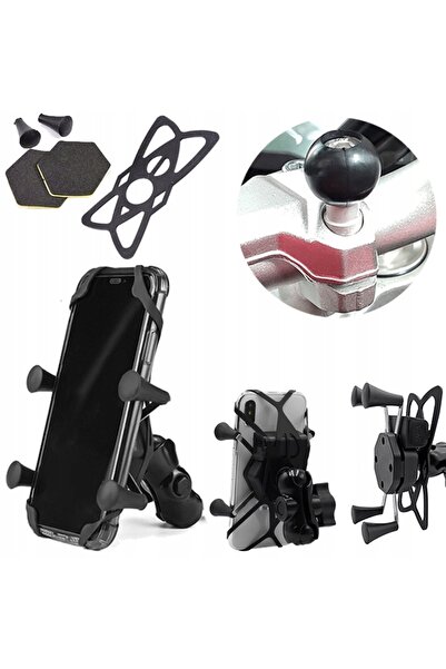 NO BRAND MC7C+BM2R Suport telefon USB 2.1A pentru motocicletă, cu prindere pe...