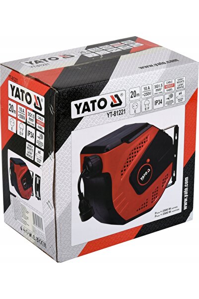 yato Prelungitor 20m YT-81221 pe tambur automat, 1 priză