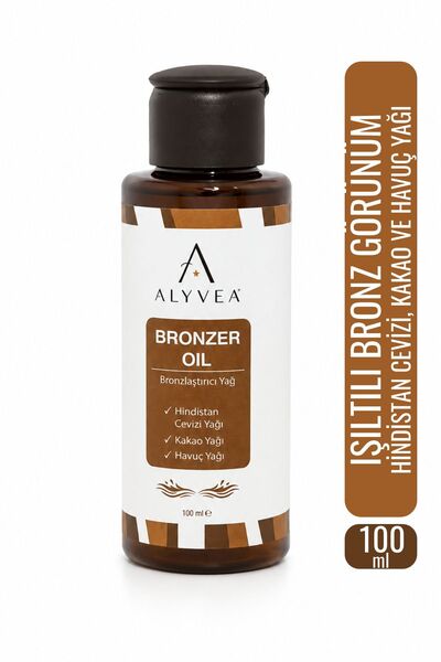 ALYVEA COSMETICS Bronzlaştırıcı Yağ 100 ml – Hindistan Cevizi, Kakao ve Havuç...
