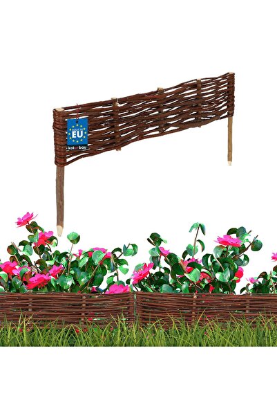 Oskar Gard de grădină tip palisadă, bordură din răchită, 60 x 10
