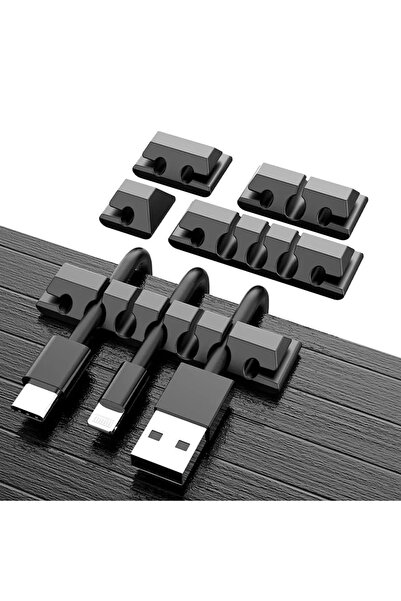 OEM Well self-adhesive cable organizer Top Bottom Set 5 sizes 5pcs black ORG-...