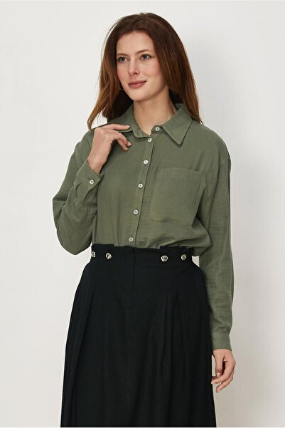 Alvina Shirt Collar Muslin Tunic 46739