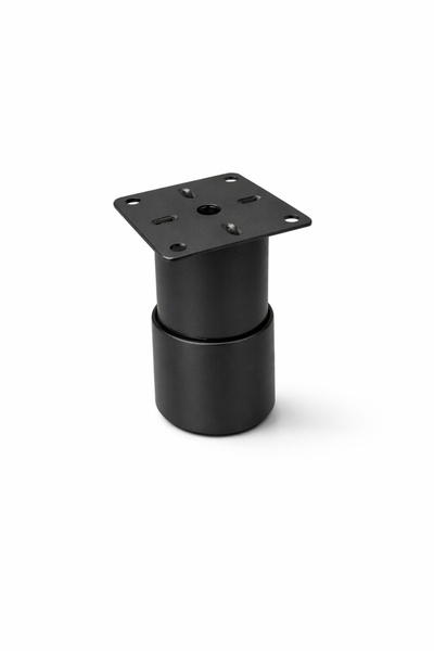 OEM WAW furniture leg, Meric, D 42, H 100, adjustable, metallic, matte black ...