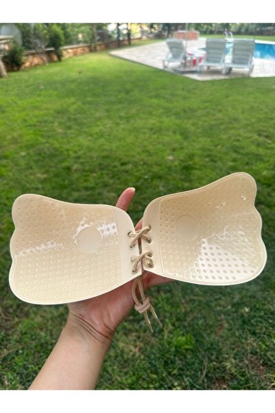 secret night Strapless adhesive bra with drawstring detail, with adjustable s...