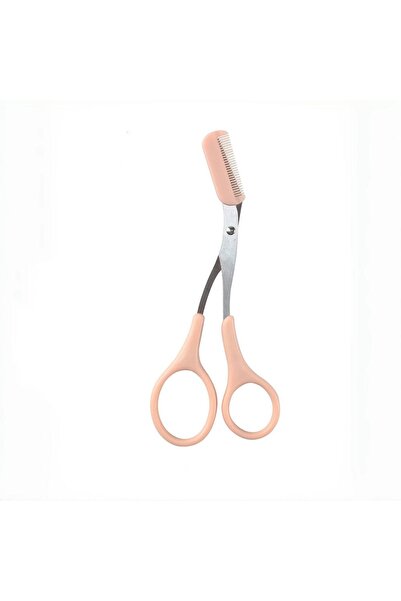 choice2 مقص تشذيب الحواجب الوردي الجديد مع مشط لإزالة شعر الوجه والرموش وتشكي...