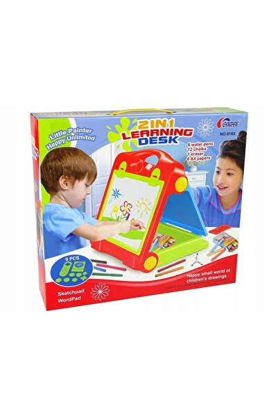 LeanToys Tablă pliabilă în valiză, dublă față, 2 în 1, pentru cretă