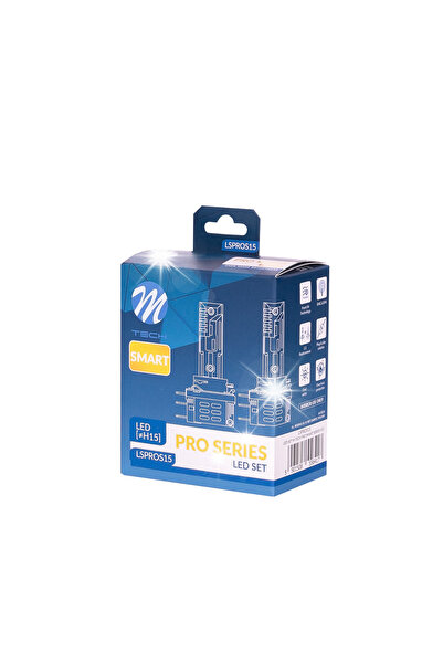M-TECH Becuri LED H15 Seria SMART 1:1 PLUG&PLAY Răcire activă 6000K CANBUS