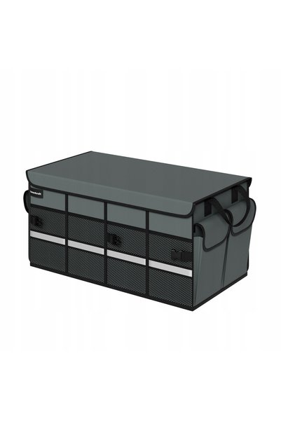 bauerkraft Organizator pliabil antiderapant pentru portbagaj auto, gri