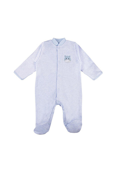 EEVI Baby overalls with long sleeves, embroidered blue, for boys
