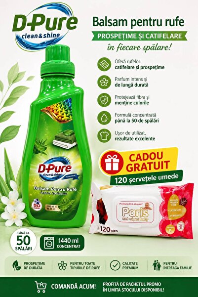 OEM D PURE BALSAM PENTRU RUFE CU AROMA ALOE VERA + CADAU SERV UMEDE BABY ALCO...
