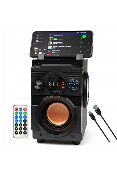 NO BRAND Difuzor mobil SQUEAK BassBlaster SQ1001 18W BT AUX USB SD Negru
