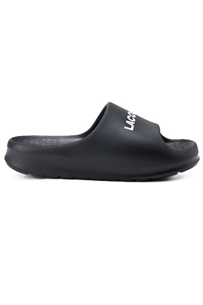 Lacoste Womens Slide Croco 2.0 Evo Black Women's Slippers Black