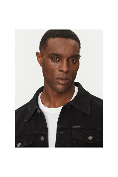 Guess Jeans Geacă de blugi pentru bărbați M4BN38D5EK2 Negru