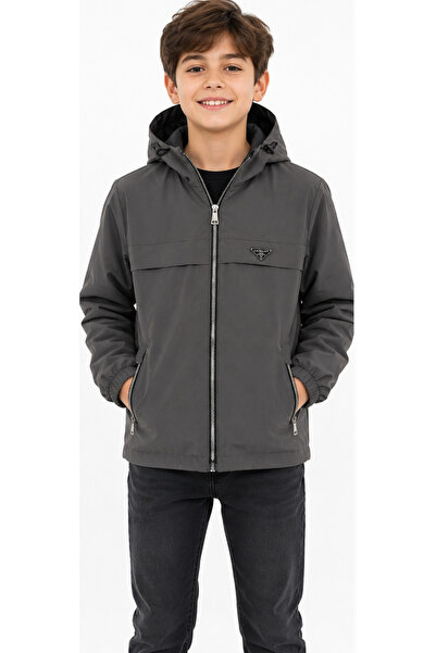 İrem Çocuk Giyim Boy's Nova Fabric Hooded Zipper Closure Lined Zipper Pocket ...