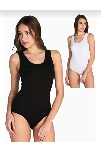 Tutku 0149 Women's Mixed Color Thick Strap Bodysuit 12 Pieces
