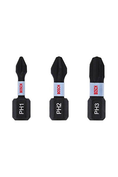 Bosch Σετ Μίξης Επάνω Κάτω Κατσαβιδιών PRO 3 τεμαχίων Impact PH1.2.3 25mm
