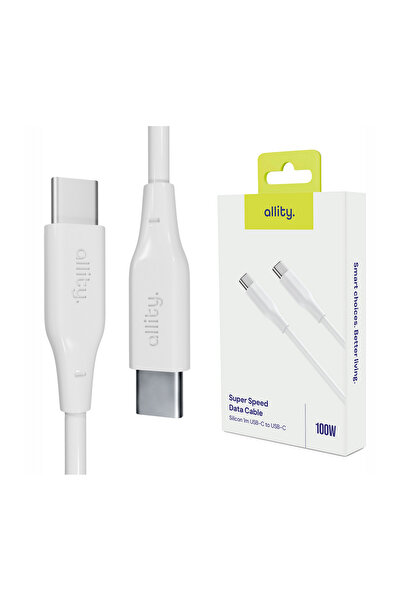 OEM Καλώδιο Allity AUC-02 USB-c - USB-c 1,0 m 100W λευκό