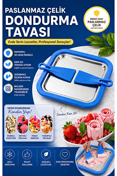 MGEStore Household Type Ice Cream Making Pan with Spatula Roll Ice Cream Maki...