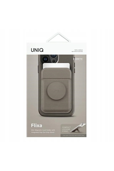 uniq Husă portofel Flixa MagSafe Gri