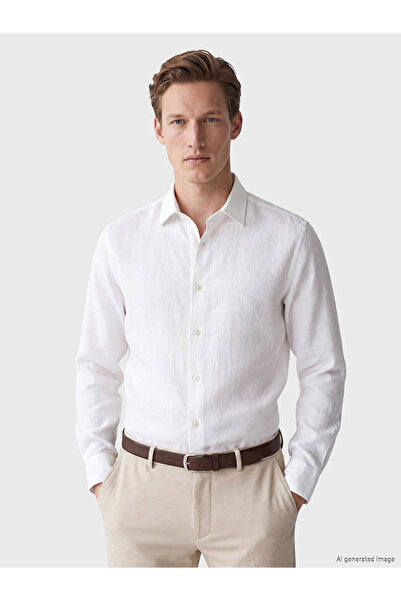 LC Waikiki Özmarka New Season White Standard Fit Men's Shirt