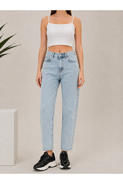 sion jeans Julia Milano New Season Ice Snow Wash Casual Wear High Waist Mom J...