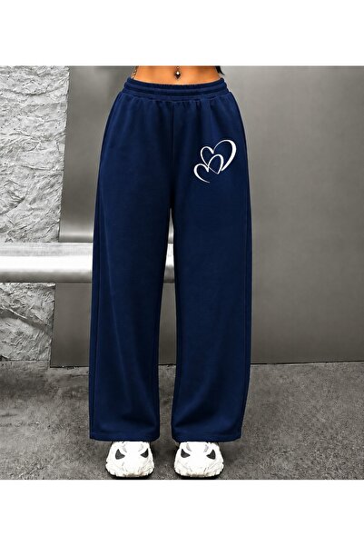 ZAVIXO Women's 100% Cotton Wide-Leg Sweatpants – Cat Print Casual Daily Trousers