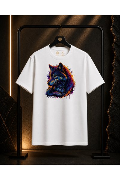 GOB Collection Unisex Baby and Mother Wolf Printed 100% Cotton Oversize Crew ...