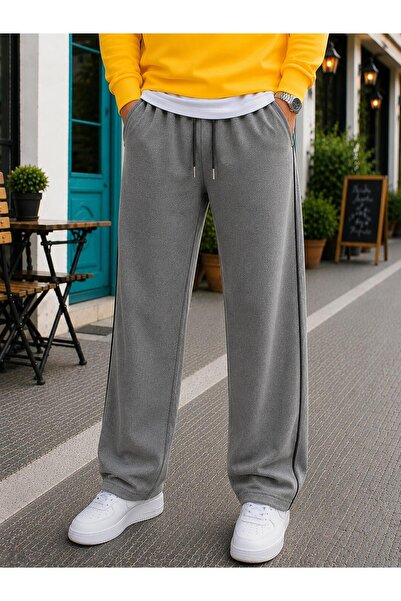 WAFRA Men's Combed Cotton Baggy Sweatpants with Ribbed Sides (Seasonal)
