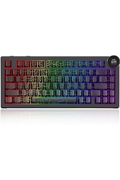 Ajazz AK820 V2 75% Tri-Mode Keyboard – 10000mAh, 0.9" TFT Display, Gasket, Ho...