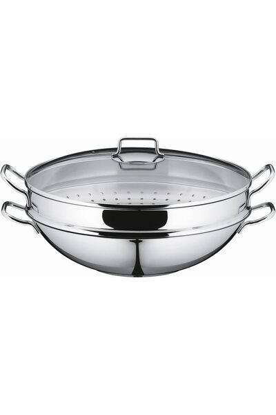 WMF All-in-One Macao Wok Cooking set 4PC, Stainless Steel. Oven Safe.