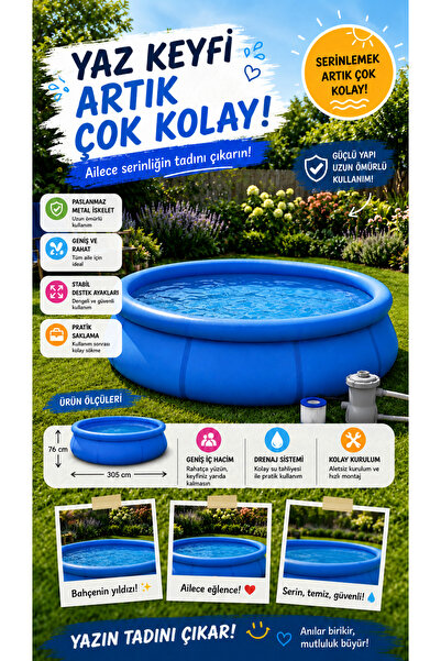 hak-iş oyuncak Kolay Kurulum Havuz Filtre Pompa Set 305 x 76 cm Havuz