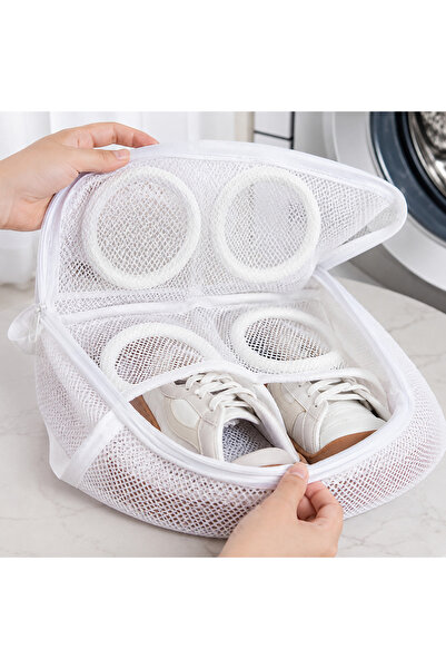 Fabrilux Geantă pentru Spălarea Încălțămintei în Mașina de Spălat, Sac Protecție Pantofi cu Fermoar, Reutilizabilă, Plasă 3D Groasă, pentru Adidași, Pantofi Sport și Încălțăminte Delicată