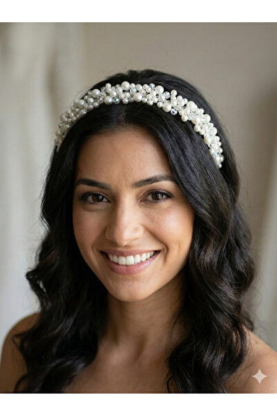 gelinmz Handmade Bridal Crown with Pearls and Crystals – Elegant Hair Accesso...