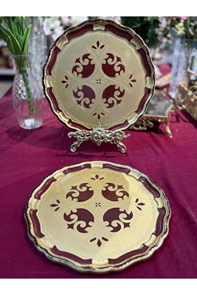 ML 2 Pieces Rosewood Tray 28 cm