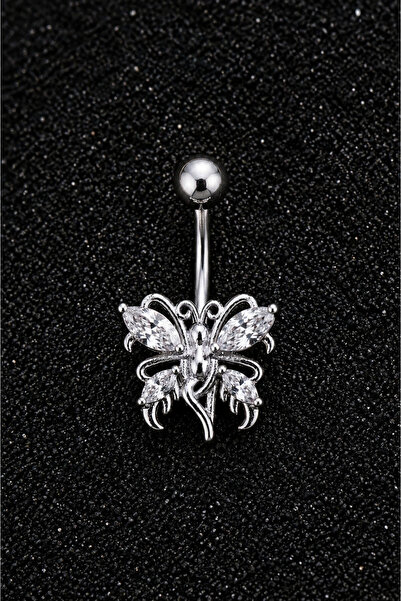 ömay takı Peri Kristal Zirkon 316 L Cerrahi Çelik Göbek Piercing