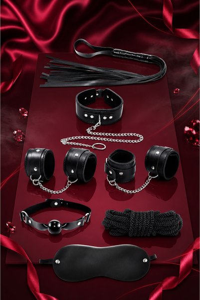PICO fashion Fantazi Deri ve Zincirli Aksesuar Takımı