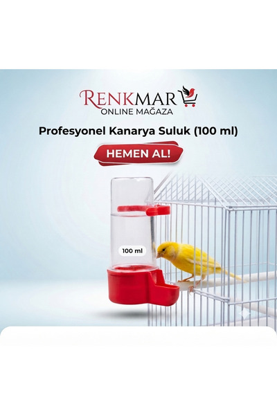 renkmar Kırmızı kanarya suluğu 100 ml İSPİNOZ Hint bülbülü muhabbet kuş suluk