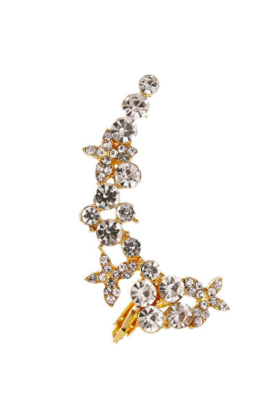 VeeShop Ear cuff with butterflies and round transparent crystals