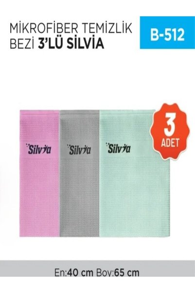 inci çelik aksesuar Microfiber Cleaning Cloth 3-Piece Si̇lvi̇a (40*65)(Slv12)