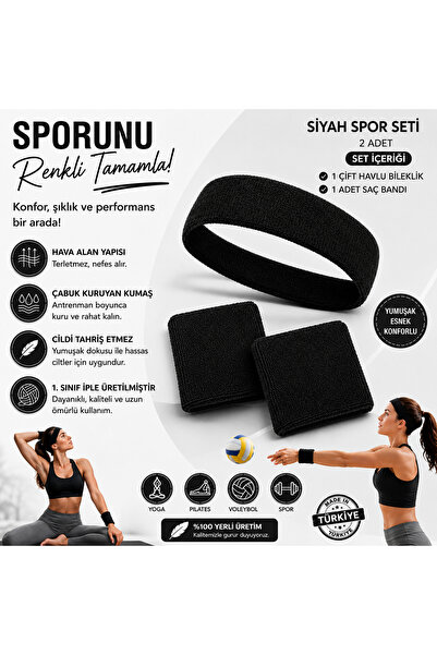 SCHMILTON Plates Yoga Volleyball Tennis Hair Band Wristband Set
