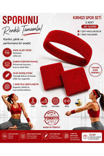 SCHMILTON Plates Yoga Volleyball Tennis Hair Band Wristband Set